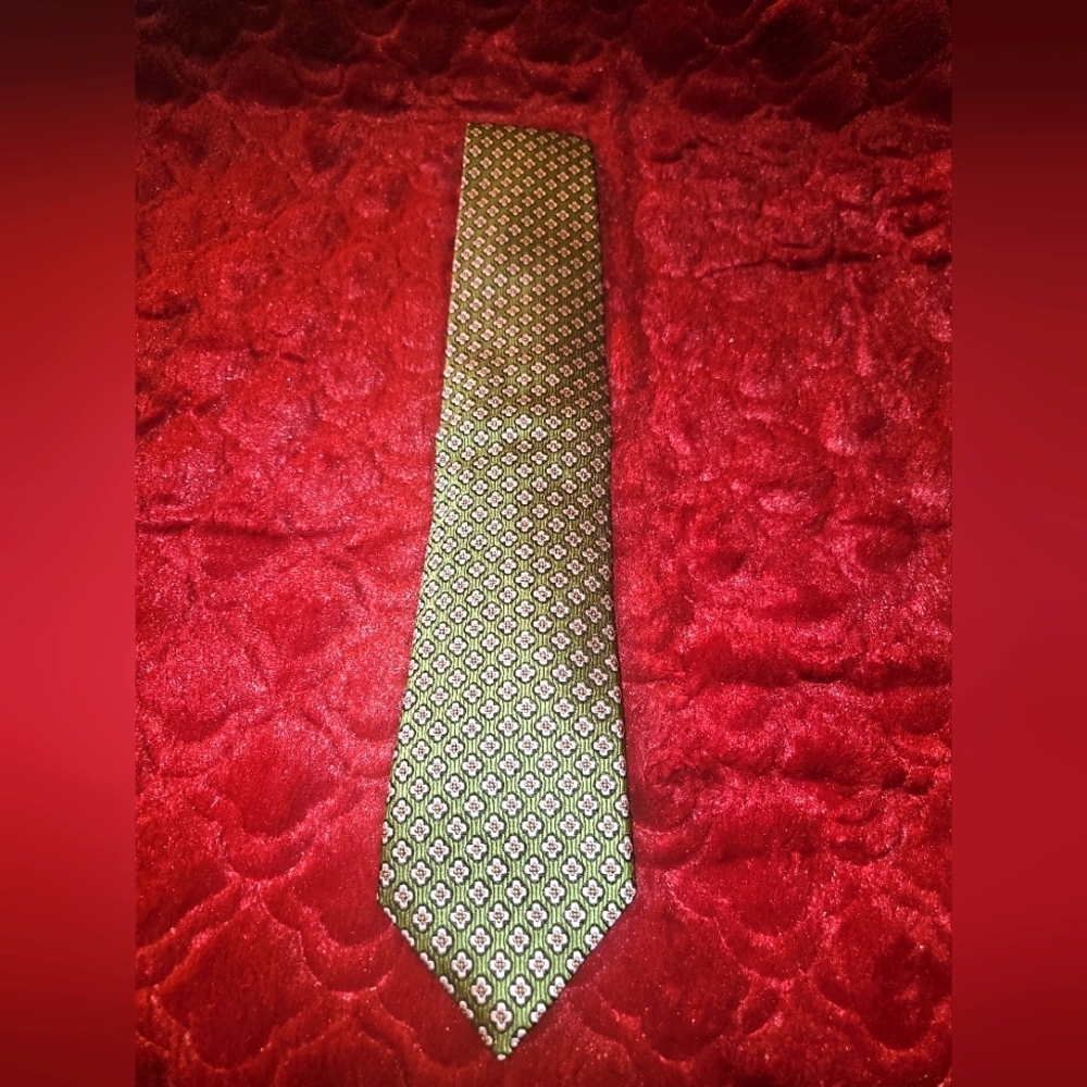 J.Z. Richards Olive Patterned Men's Tie